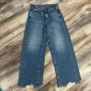 American Eagle Outfitters Flare Wide Leg Jeans in Blue